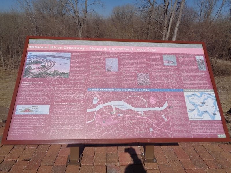 Missouri River Greenway - Monarch-Chesterfield Levee Trail Marker image. Click for full size.