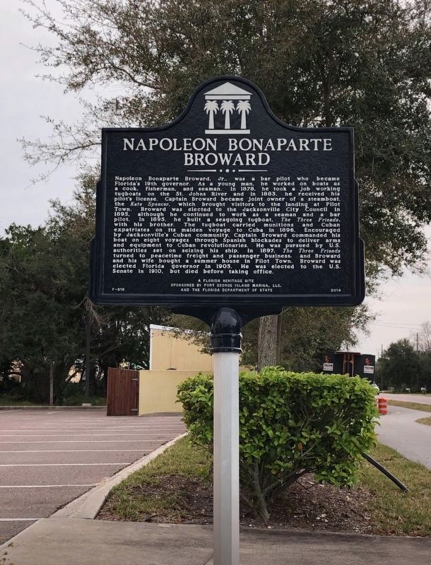 Pilot Town/Napoleon Bonaparte Broward Marker image. Click for full size.