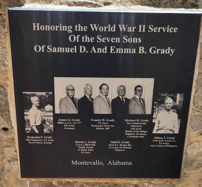 The Seven Sons of Samuel D. and Emma B. Grady Marker image. Click for full size.