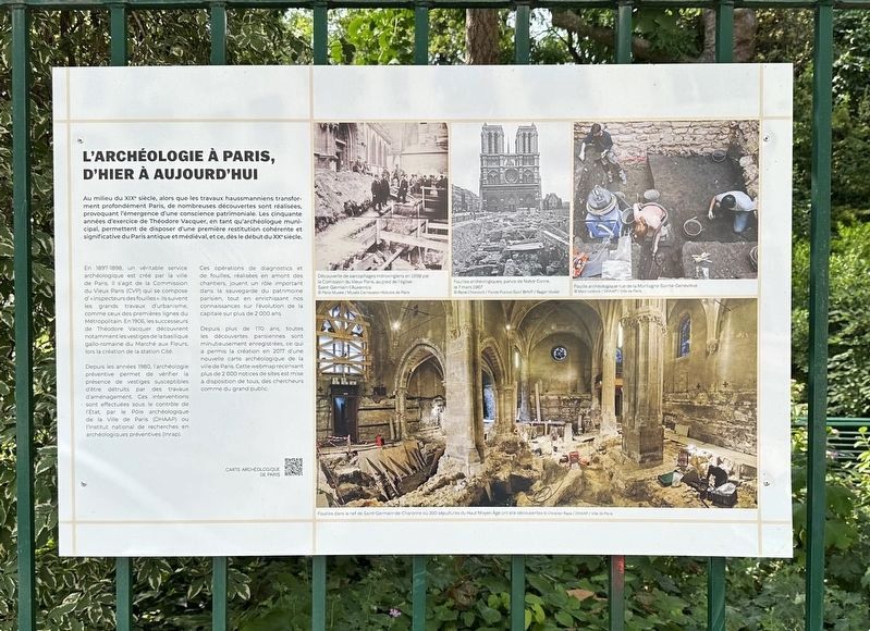 L�Arch�ologie � Paris / Archaeology in Paris Marker image. Click for full size.