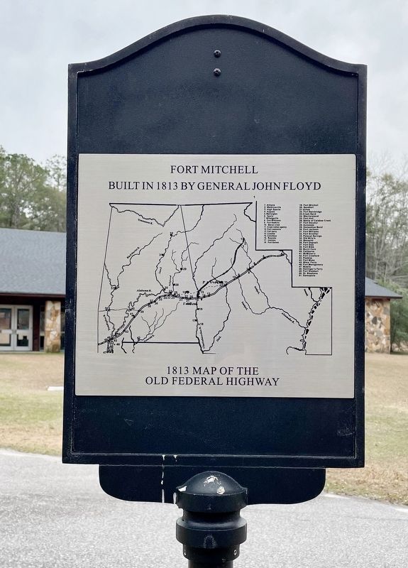 Fort Mitchell Marker (map on reverse) image. Click for full size.