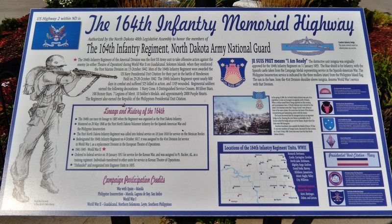 The 164th Infantry Memorial Highway Historical Marker