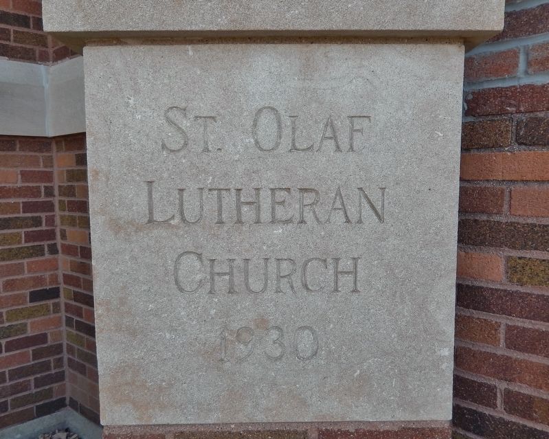 St. Olaf Lutheran Church Cornerstone  1930 image. Click for full size.