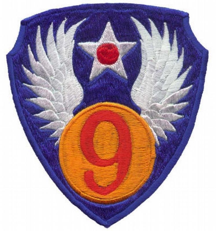 Ninth Air Force World War II shoulder patch. Click for full size. Ninth Air Force World War II shoulder patch image. Click for full size.
