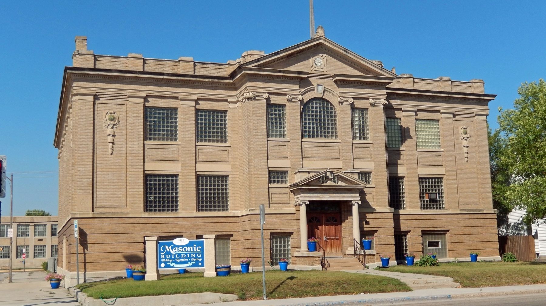 Devils Lake Masonic Temple (<i>south elevation</i>) image. Click for full size.