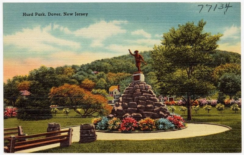 Hurd Park, showing Spirit of the American Doughboy statue image. Click for full size.