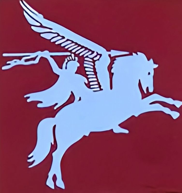 Shoulder patch of the British 6th Airborne Division, representing the mythological figure of Pegasus image. Click for full size.