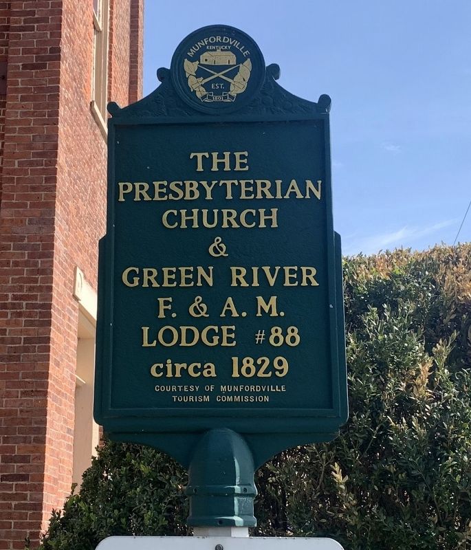 The Presbyterian Church & Green River F.& A.M. Lodge #88 Marker. Click for full size. The Presbyterian Church & Green River F.& A.M. Lodge #88 Marker image. Click for full size.