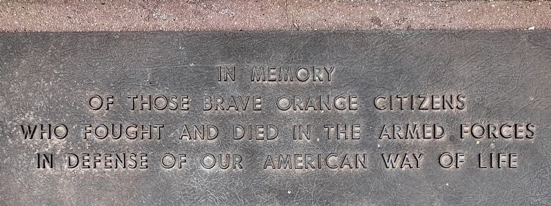 City of Orange Veterans Memorial image. Click for full size.
