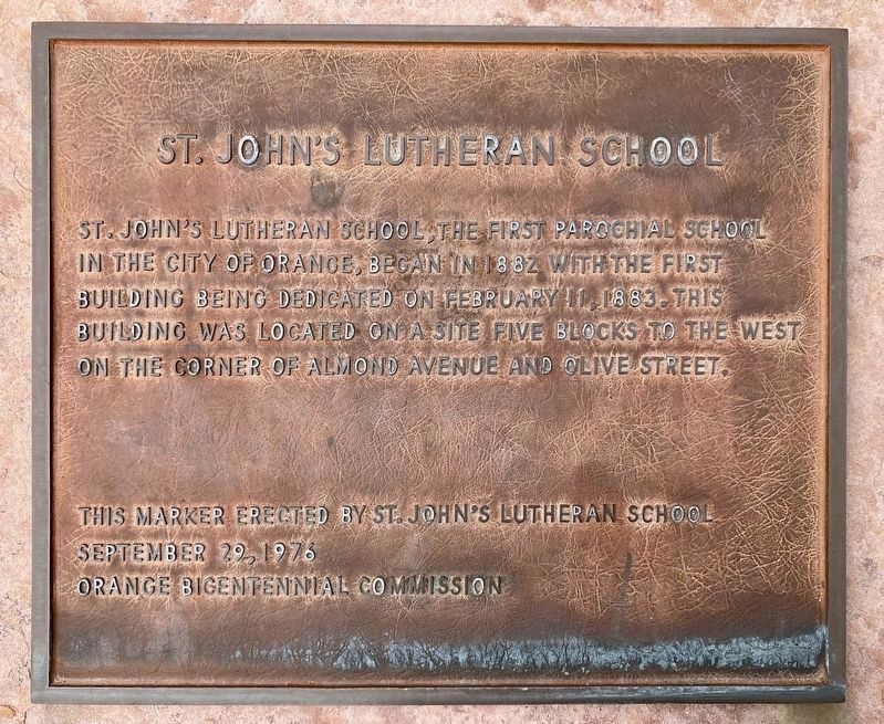 St. John�s Lutheran School Marker image. Click for full size.