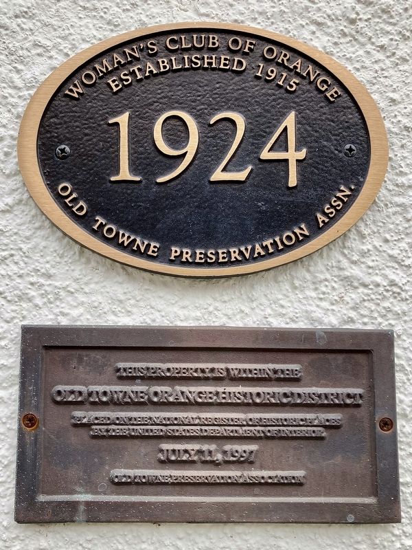 Woman’s Club of Orange Marker. Click for full size. Woman’s Club of Orange Marker image. Click for full size.