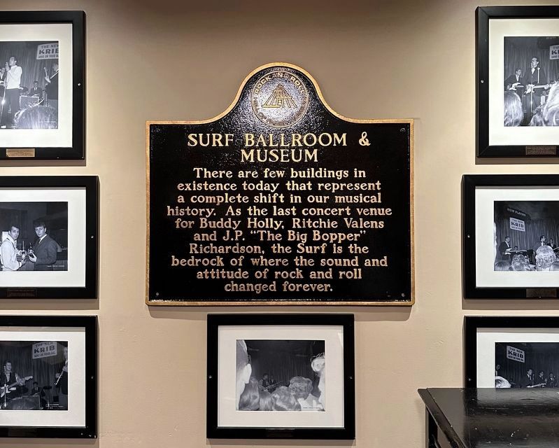 Rock and Roll Hall of Fame + Museum Marker, inside image. Click for full size.