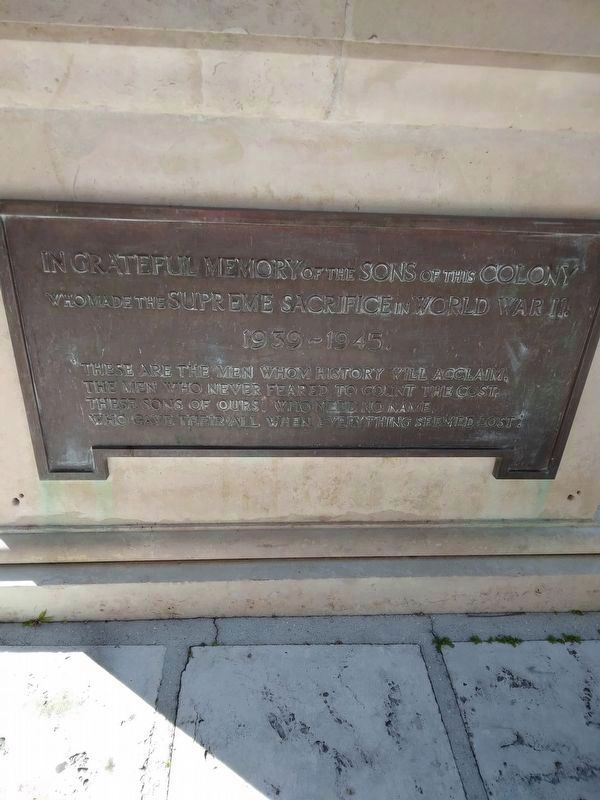 World War II Memorial Tablet. Click for full size. World War II Memorial Tablet image. Click for full size.