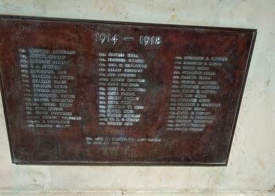 World War I Memorial Tablet. Click for full size. World War I Memorial Tablet image. Click for full size.