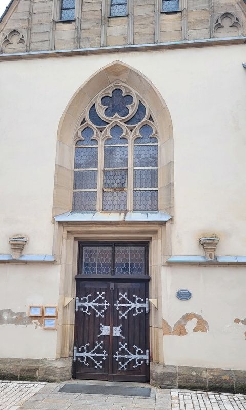 The entrance to the Parish Church of St. Lawrence and Marker image. Click for full size.