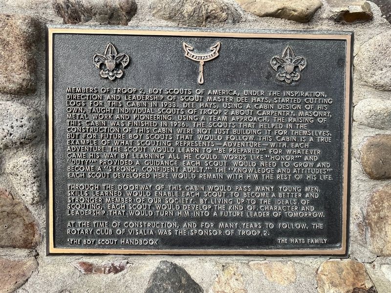 Mooney Grove Park Boy Scout Cabin Marker image. Click for full size.