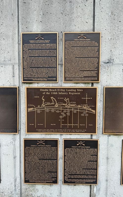 Company F, 116th Infantry Regiment Marker (top right) image. Click for full size.