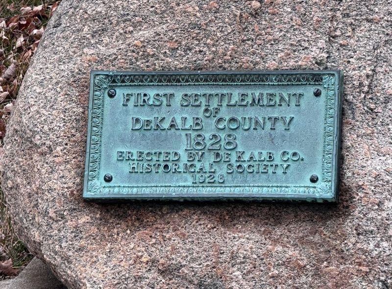 First Settlement in DeKalb County Indiana 1828 Marker. Click for full size. First Settlement in DeKalb County Indiana 1828 Marker image. Click for full size.