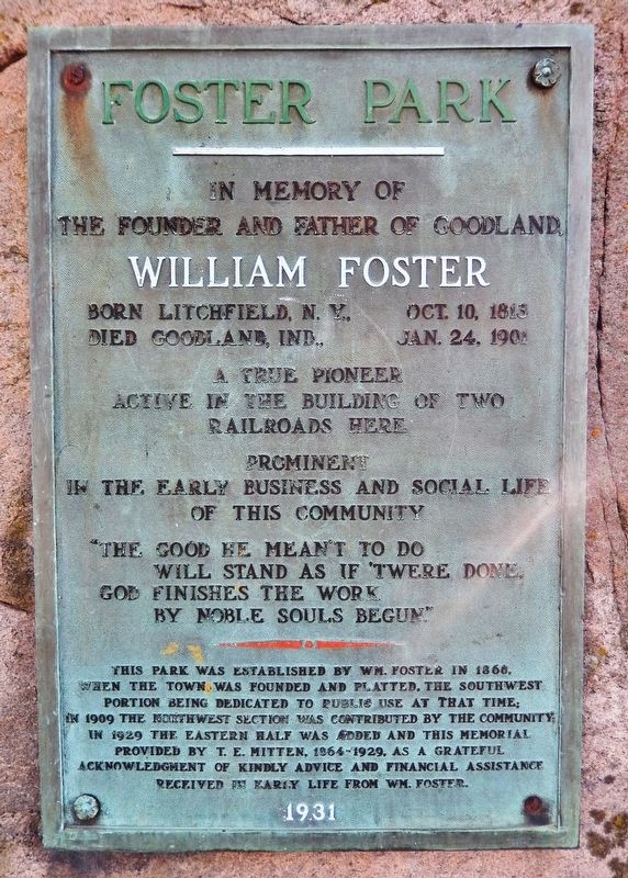 Foster Park Marker image. Click for full size.