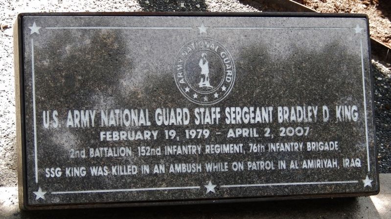 U.S. Army National Guard Staff Sergeant Bradley D. King Marker image. Click for full size.
