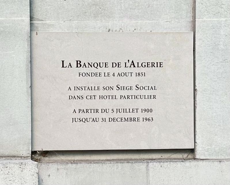 La Banque de l�Algerie / The Bank of Algeria Marker image. Click for full size.