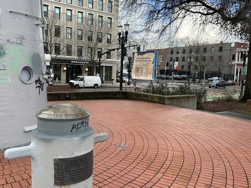 In Remembrance of the United States Battleship Oregon Marker. Click for full size. In Remembrance of the United States Battleship Oregon Marker image. Click for full size.