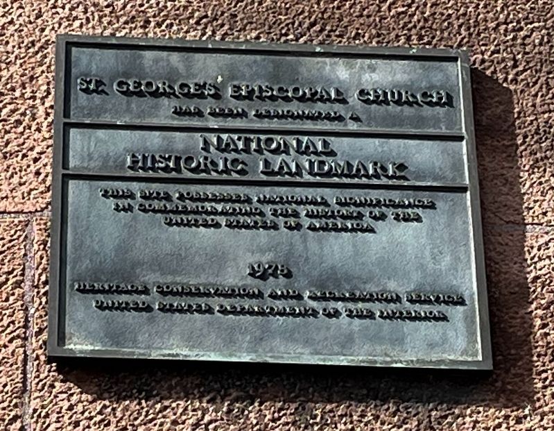 National Historic Landmark plaque for the church. Click for full size. National Historic Landmark plaque for the church image. Click for full size.