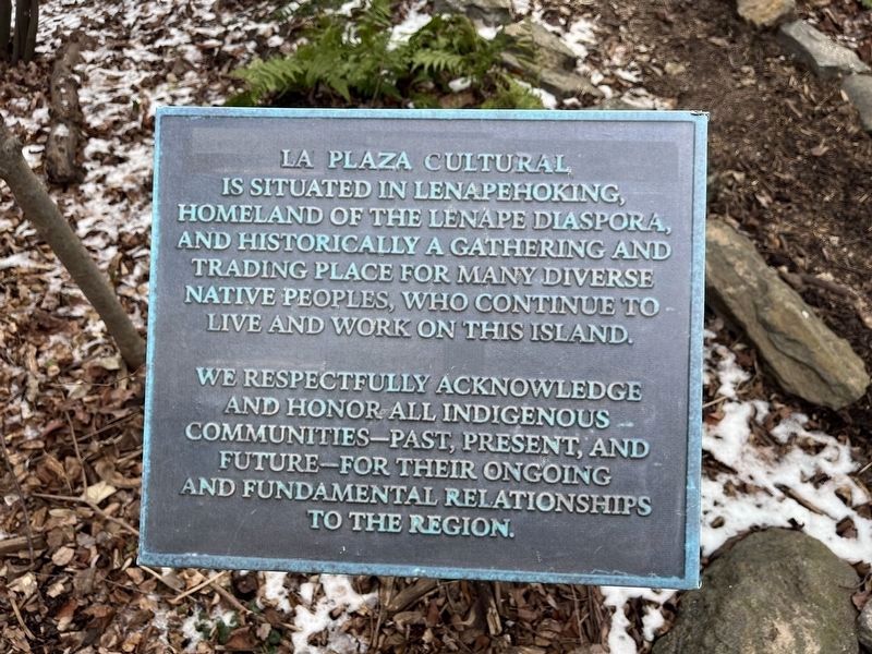 La Plaza Cultural Land Acknowledgement Marker image. Click for full size.
