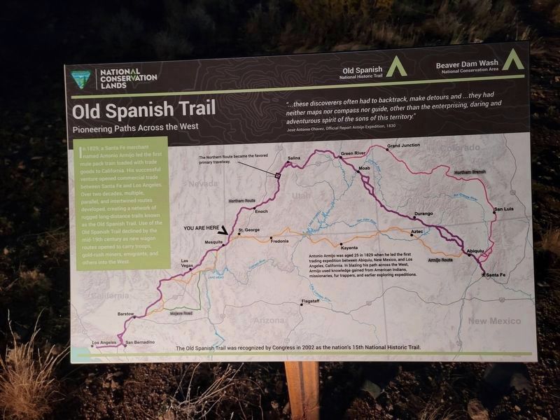 Old Spanish Trail Marker. Click for full size. Old Spanish Trail Marker image. Click for full size.