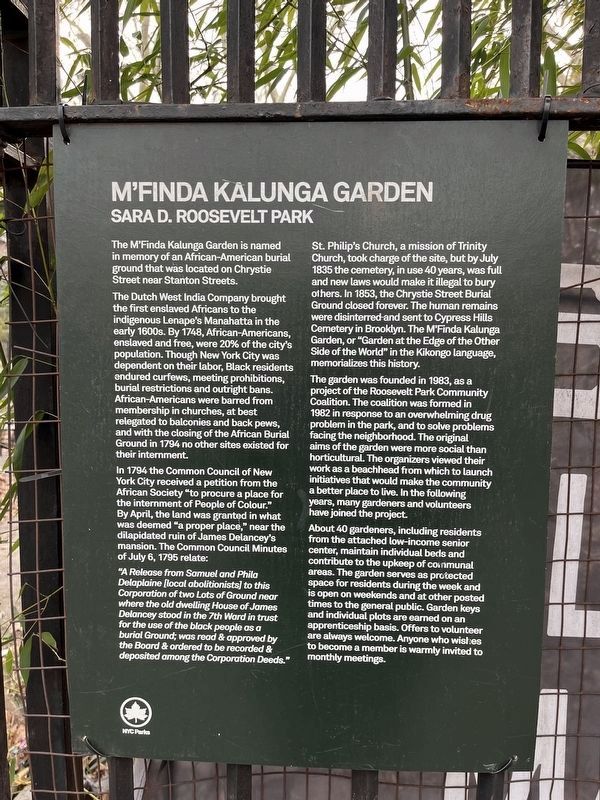 M'Finda Kalunga Garden Marker image. Click for full size.