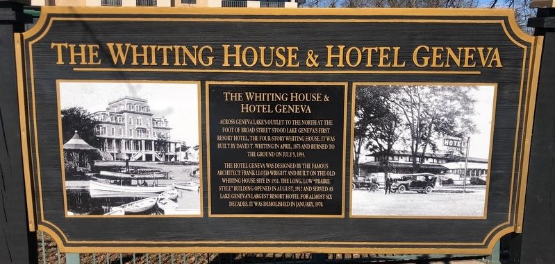 The Whiting House & Hotel Geneva Marker. Click for full size. The Whiting House & Hotel Geneva Marker image. Click for full size.