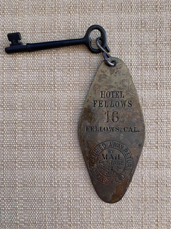 Hotel Fellows Room Key. Click for full size. Hotel Fellows Room Key image. Click for full size.