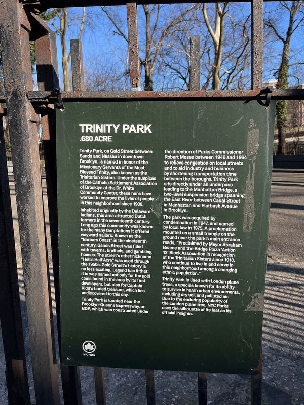 Trinity Park Marker image. Click for full size.