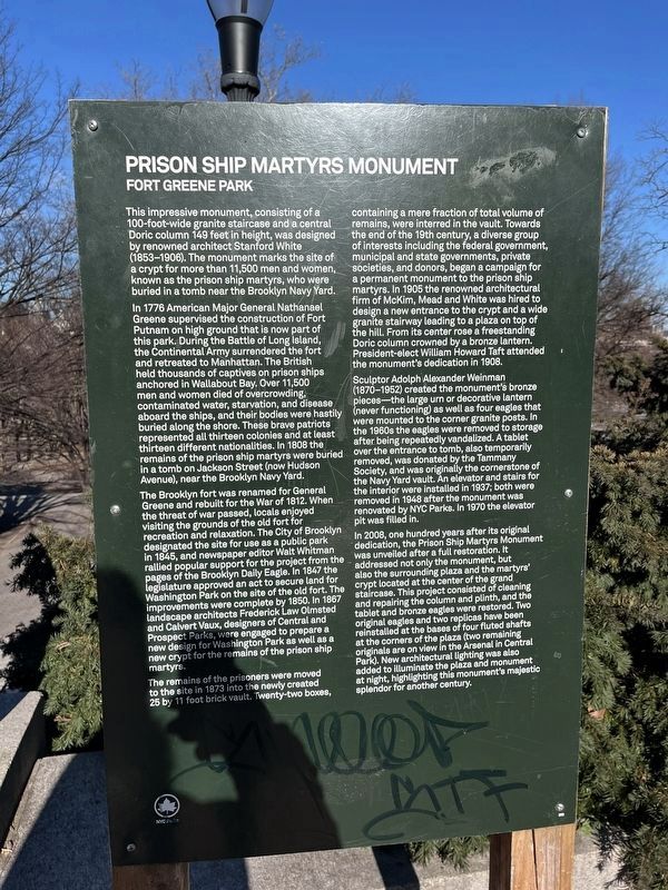 Prison Ship Martyrs Monument Marker. Click for full size. Prison Ship Martyrs Monument Marker image. Click for full size.