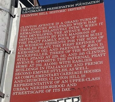 Clinton Hill Historic District Marker. Click for full size. Clinton Hill Historic District Marker image. Click for full size.