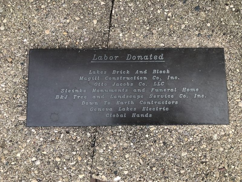 Veterans Memorial: Labor Donated. Click for full size. Veterans Memorial: Labor Donated image. Click for full size.