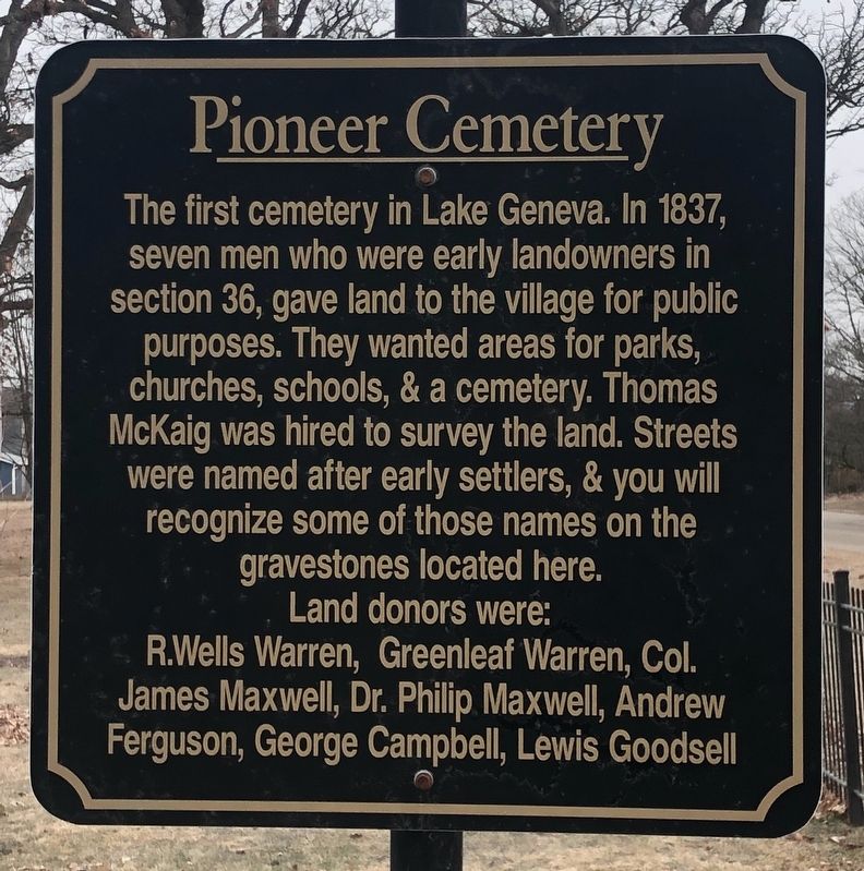 Pioneer Cemetery Marker. Click for full size. Pioneer Cemetery Marker image. Click for full size.
