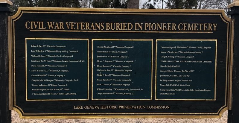 Civil War Veterans Buried in Pioneer Cemetery Marker image. Click for full size.