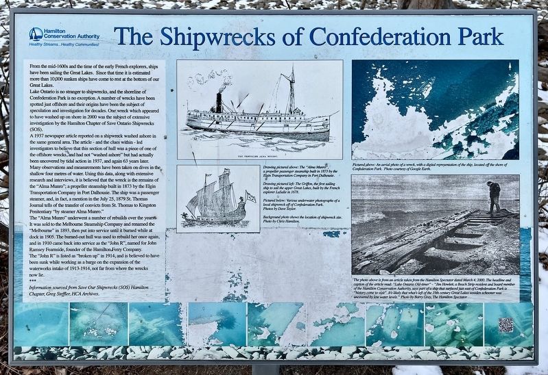 The Shipwrecks of Confederation Park Marker. Click for full size. The Shipwrecks of Confederation Park Marker image. Click for full size.