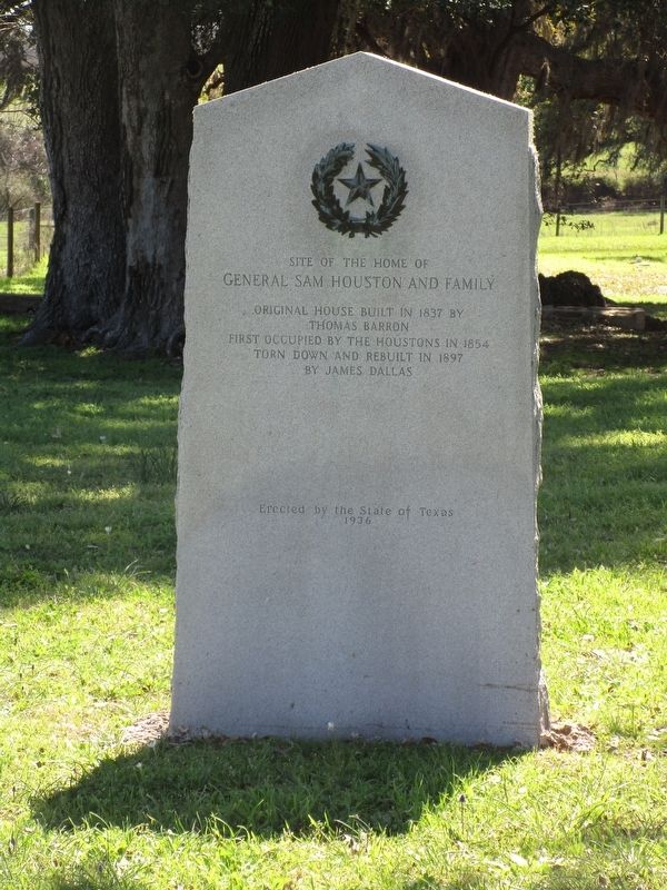 Site of the Home of General Sam Houston and Family Marker image. Click for full size.