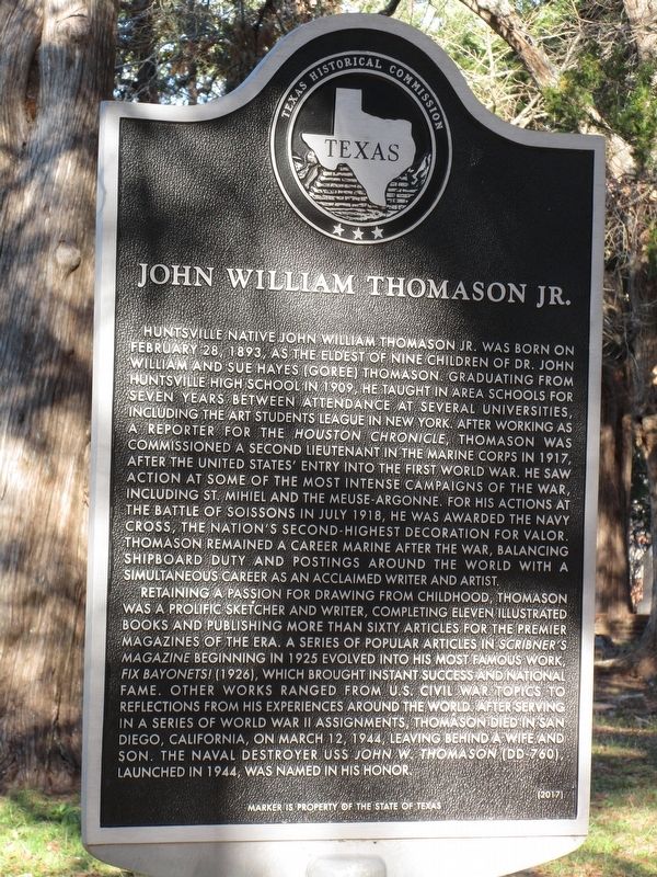 John William Thomason Jr. Marker image. Click for full size.