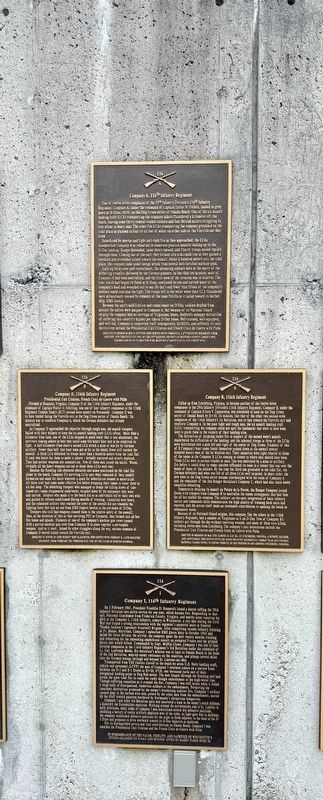 Company B, 116th Infantry Regiment Marker (middle right) image. Click for full size.