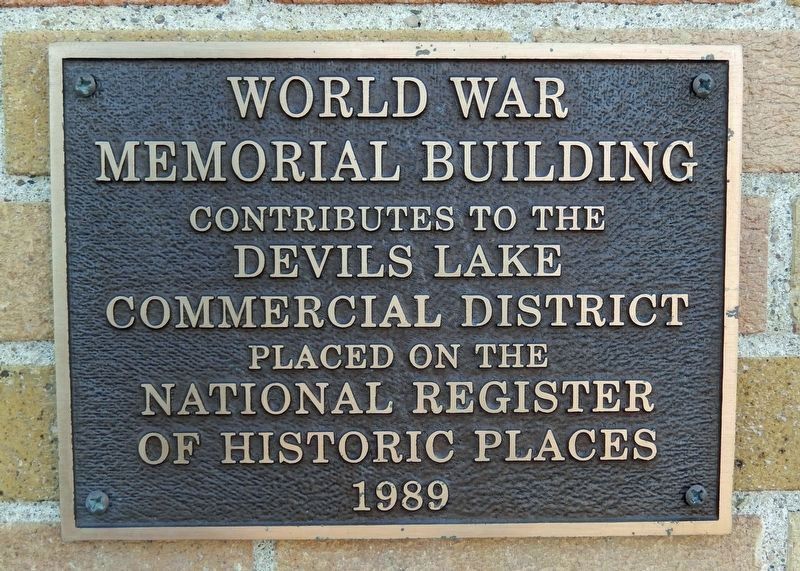World War Memorial Building Marker. Click for more information. World War Memorial Building Marker image. Click for more information.