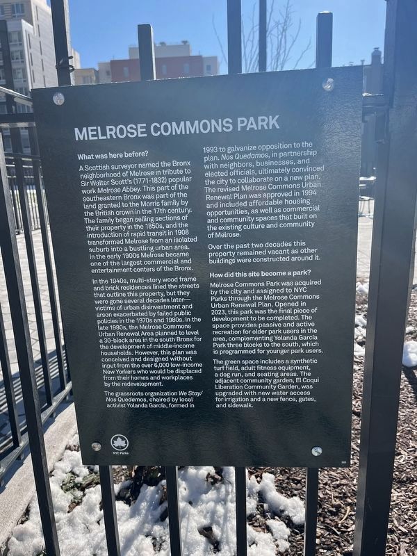 Melrose Commons Park Marker image. Click for full size.