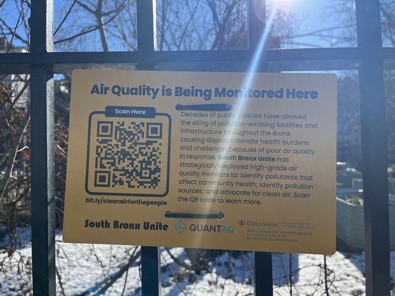Air Quality is Being Monitored Here Marker. Click for full size. Air Quality is Being Monitored Here Marker image. Click for full size.