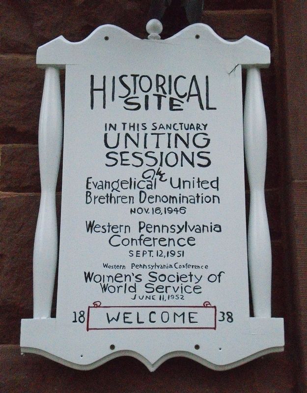 First United Brethren Church Marker. Click for full size. First United Brethren Church Marker image. Click for full size.