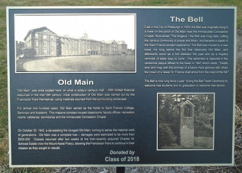 Old Main / The Bell Marker image. Click for full size.