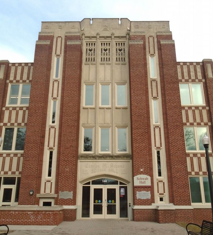 Charles M. Schwab Hall and Marker image. Click for full size.