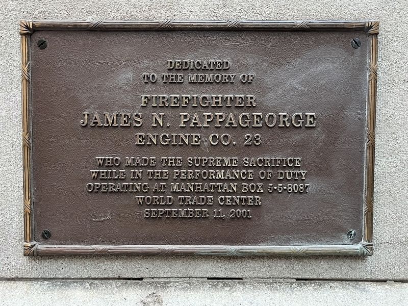 Firefighter James N. Pappageorge Memorial Marker image. Click for full size.