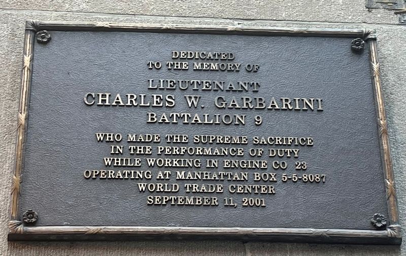 Lieutenant Charles W. Garbarini Memorial Marker image. Click for full size.